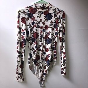 Forever 21 Floral Long Sleeve Bodysuit
